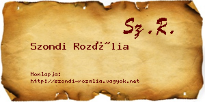 Szondi Rozália névjegykártya